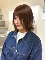 ヨーク(YOKE)&nbsp;【YOKE】レイヤーボブブリーチなしピンクブラウン顔周り前髪