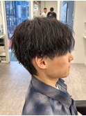 刈り上げセンターパート/波巻きツイストスパイラル/大阪
