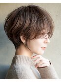 大人可愛い20代30代40代黒髪前下がりショートボブ丸みショート◎