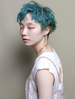 テトヘアー(teto hair)&nbsp;SHORT［ツーブロック・アップバング・ブルーグリーン］