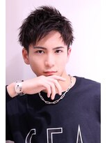 ネイビー(NAVY)&nbsp;爽やかアップバングショート 大人メンズヘア 社会人 ビジネス