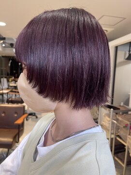 リコ ヘアアンドリラクゼーション 名駅店(LICO HAIR＆RELAXATION) ボブウルフ×ピンクバイオレットカラー　名古屋駅/名駅