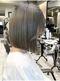 韓国風切りっぱなしボブ 艶髪 オリーブグレージュ M0513