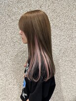 ベルフェミンミエル&nbsp;【anri】チラ見せインナーカラー☆ミルクティーピンク