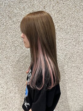 ベルフェミンミエル 【anri】チラ見せインナーカラー☆ミルクティーピンク