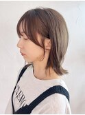 秋色くすみベージュオリーブカラーワンレン_ba488291