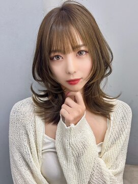 オズ 郡山桑野店(OZ) 黒髪ボブルフネビージュ小顔ワンレン