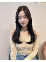 ★韓国ヘア　暗髪透明感カラー