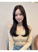 ★韓国ヘア 暗髪透明感カラー