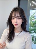 大人可愛い20代30代40代小顔ウルフレイヤーボブ丸みロング