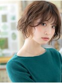イヤリングカラー韓国風ゆるふわボブパーマh3川口20代30代40代!