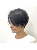 40代50代ショートひし形襟足短めマッシュ前髪長め