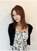 レイヤーカット/オレンジカラー/ケラチントリートメント