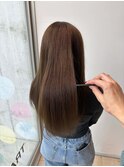 大人可愛いブリーチなし透明感ミルクティーベージュカラー