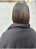 >切りっぱなしボブエアリーロング美髪ピンクブラウン