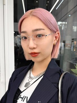 ニトバイアンキシム(nit by ahnkism) 韓国ヘアボブベージュブリーチダブルカラー堀江