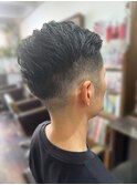 メンズリクルートアップバング大人メンズ刈り上げショート大人