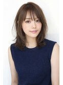 ひし形/オフィス/20代/30代/40代/くびれミディアム/シャギー