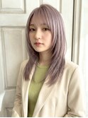 ミルクティーブロンドに退色/ブリーチ/ダブルカラー/前髪/池袋
