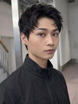 トリッカ シブヤ(TRICCA SHIBUYA)&nbsp;メンズショート/アップバング/ナチュラルパーマ/マッシュ/黒髪