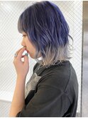 グラデーションカラー ネイビーブルー×ホワイトベージュ