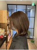 外ハネボブ/ペールベージュ[髪質改善/ヘッドスパ白髪染め/新宿】