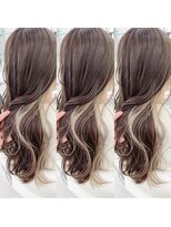 ブラウン(Brown)&nbsp;インナーカラー×ホワイトベージュ