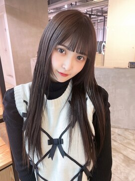 アイティーバイアルバム 松戸店(IT by ALBUM) アッシュブラックレイヤーロンググレーベージュ_49421