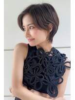 フラミューム 恵比寿(flammeum)&nbsp;大人可愛い20代30代40代黒髪前下がりショートボブ丸みショート