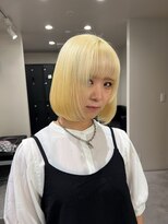 ベレーザ 渋谷(BELEZA)&nbsp;8226渋谷ブロンドホワトアッシュハイトーンカラーボブ韓国ヘア