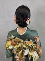 アチーブ ヘア デザイン(achieve hair design)&nbsp;成人式ヘアセット大人シニヨンお団子ヘア和装ヘアアレンジ