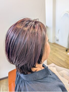 R ヘアーアンドメイク 立野店 パープルガーネットハイライト