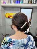 【ヘアセット】 パールアクセで華やかさを添えた上品シニヨン