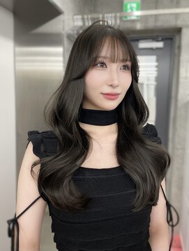 エヌアイ オモテサンドウ(ni omotesando) 韓国くびれヘア/シースルーバング/オリーブグレージュ　上野