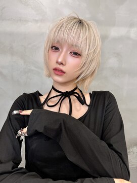 ロンドプロフィール 浦和(Lond profil) イメチェン　ボブ　外ハネボブ　美髪　ホワイトブロンド　韓国