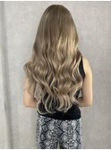 ブロンドベージュ_グレージュカラーエクステ_Y48