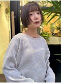 ミニボブ×オリーブベージュ