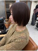 レイヤーボブ×チョコブラウン