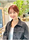 透明感カラー ボブ 前髪 ショート カラー ブリーチ&ダブルカラー