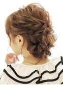 ルーズねじり編み込みアップ《ヘアセット&着付 GEKKABIJIN》
