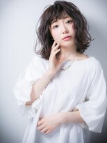 カバーヘア イヴ 戸頭店(COVER HAIR EVE)&nbsp;斜めバングで目力UP♪小顔くせ毛風セミディw戸頭20代30代40代