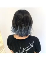 ネオヘアー 京成曳舟店(NEO Hair)&nbsp;ダークネイビー×アイスブルージュ【すそブリーチ】