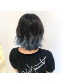 ダークネイビー×アイスブルージュ【すそブリーチ】