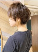 大人美人ショート 大人可愛い 小顔前下がり アッシュ 川崎