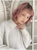 ペールピンク/ピンクベージュ/ホワイトピンク/レイヤーボブ