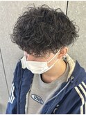 メンズパーマ波巻きスパイラルパーマプードルパーマ眉毛群馬太田