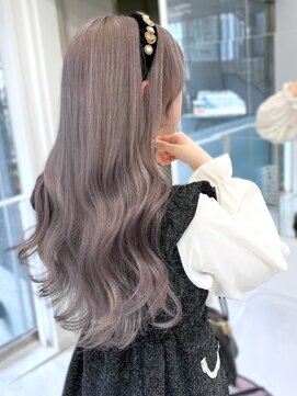 ランテルディ 渋谷(LANTERDIT) ロング　ラベンダーアッシュ　カール　ケアブリーチ　10代20代