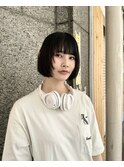 黒髪ボブウルフ
