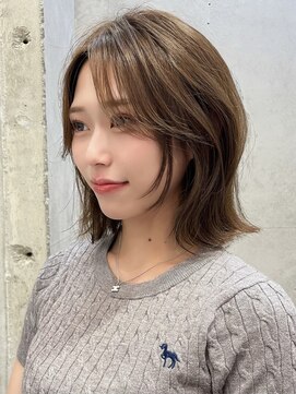 サイン 表参道(SIGN) 韓国ヘアグレージュカラーブリーチ無し髪質改善イヤリングカラー