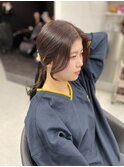 13751黒髪くびれヘア髪質改善レイヤーカット韓国ポニーテール